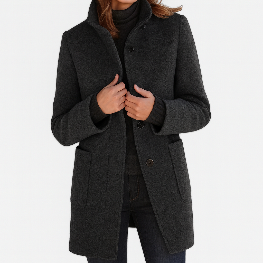 LYDIA | Jacket with a high collar made of mixed wełny 