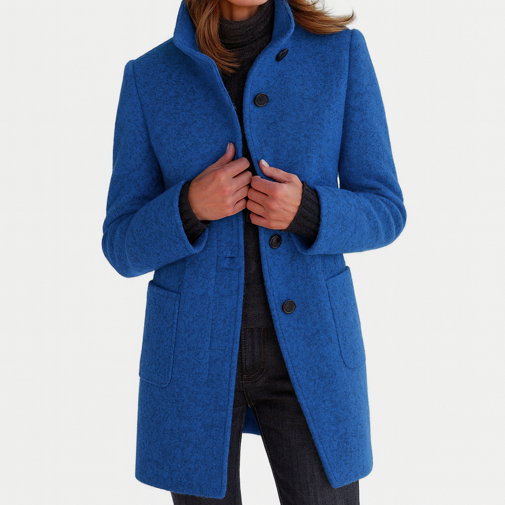 LYDIA | Jacket with a high collar made of mixed wełny 
