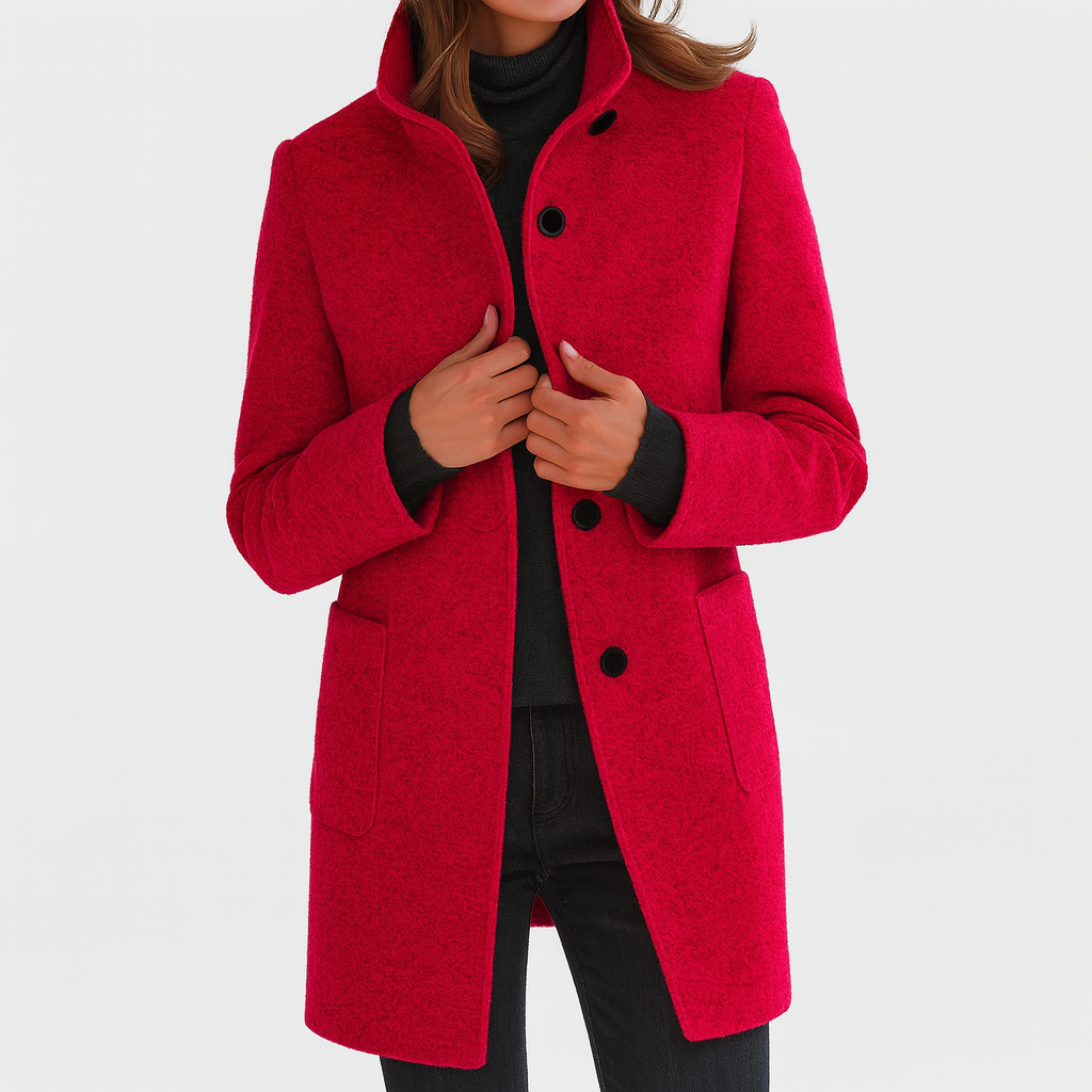 LYDIA | Jacket with a high collar made of mixed wełny 