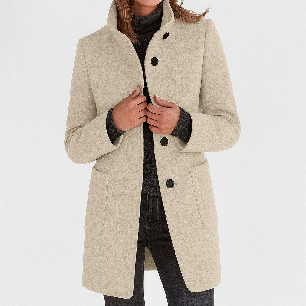 LYDIA | Jacket with a high collar made of mixed wełny 