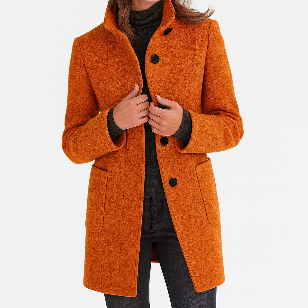 LYDIA | Jacket with a high collar made of mixed wełny 