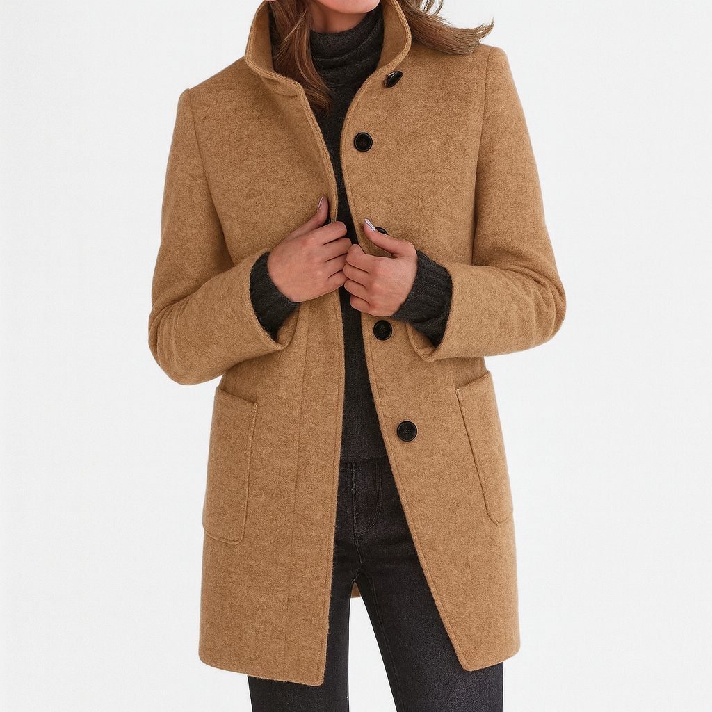 LYDIA | Jacket with a high collar made of mixed wełny 
