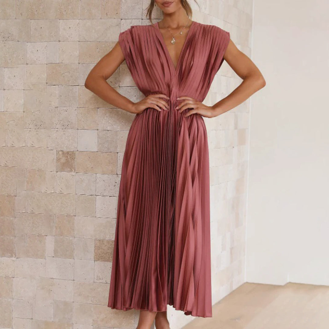 Lena™ | Elegantní saténové MIDI šaty