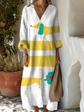 Robe pour femme à imprimé vintage teckel