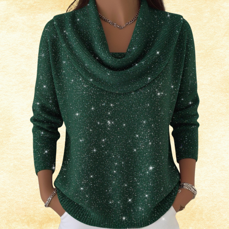 Camille™ - Zachte Glittertrui met Watervalhals 