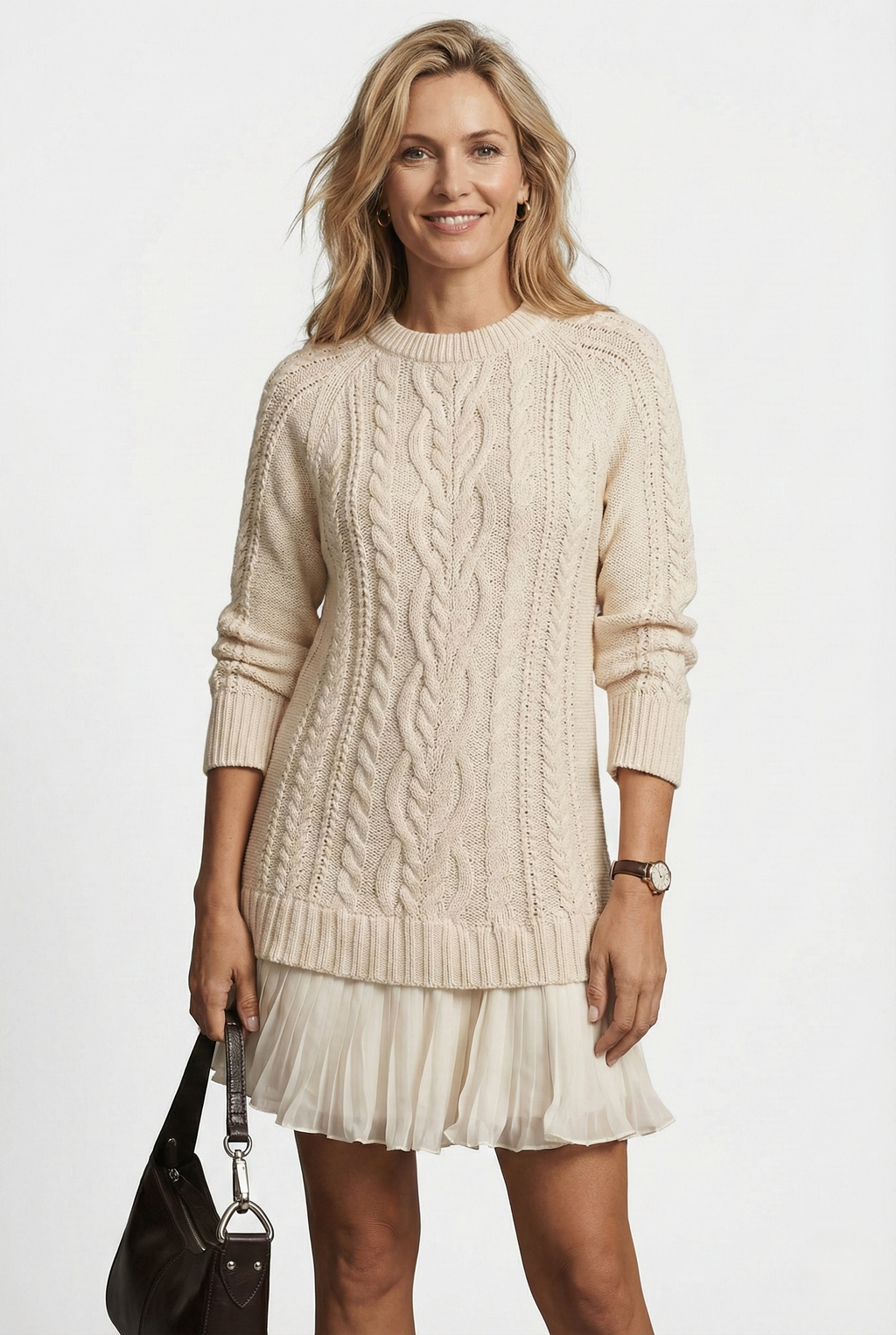 Daina | Robe pull en maille douce avec détails torsadés