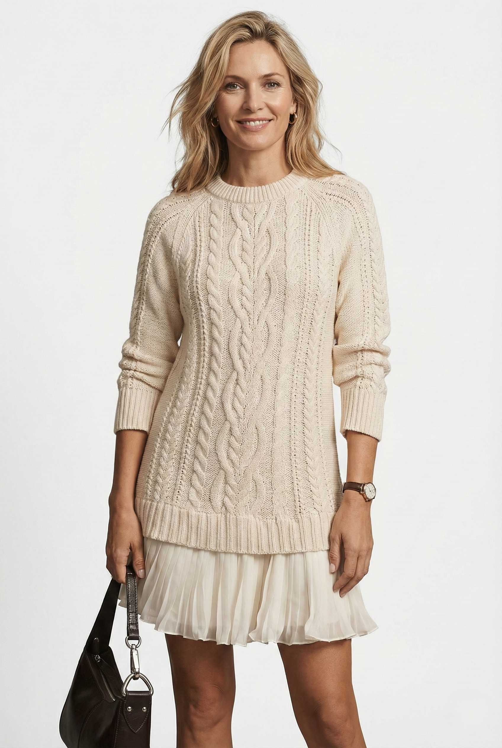 Daina | Robe pull en maille douce avec détails torsadés
