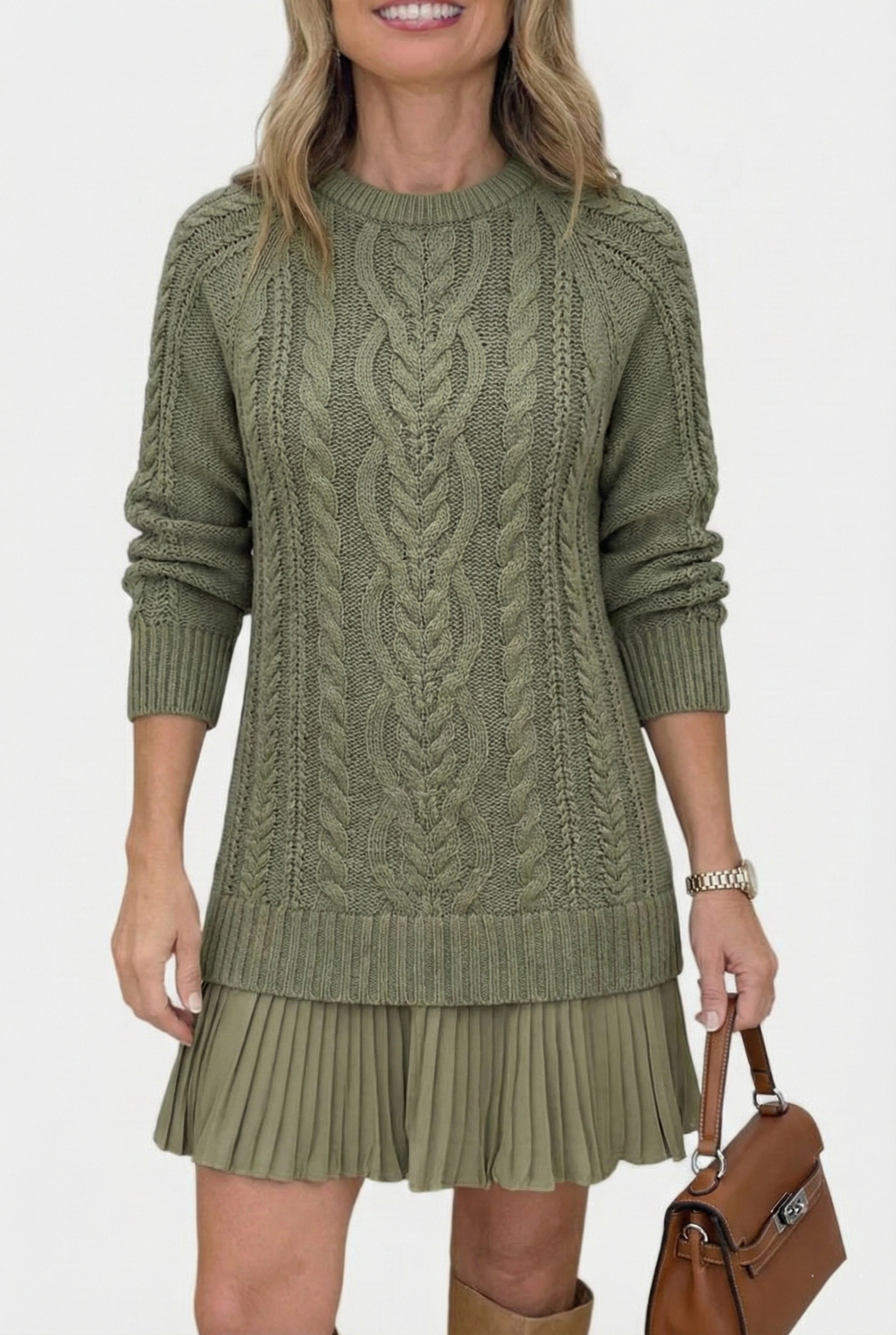 Daina | Robe pull en maille douce avec détails torsadés