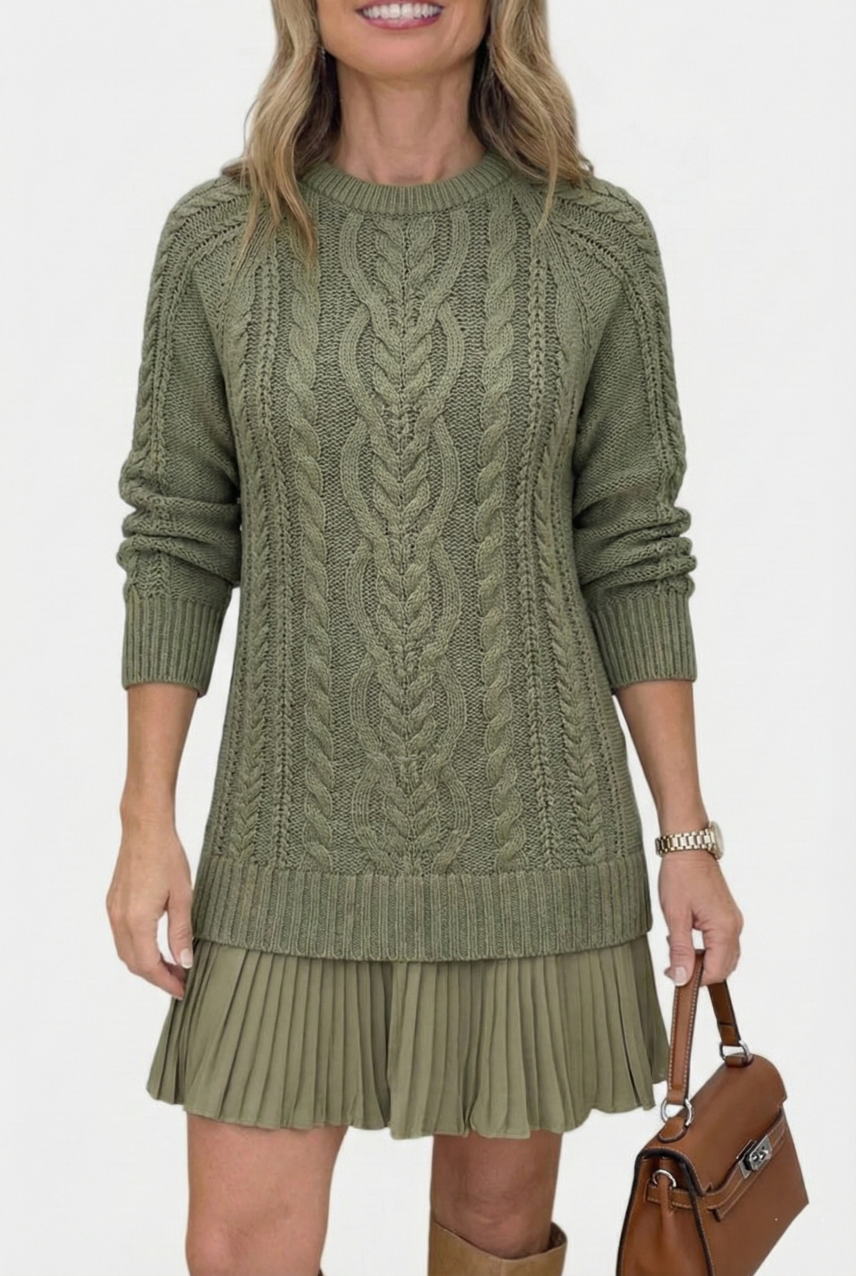 Daina | Robe pull en maille douce avec détails torsadés