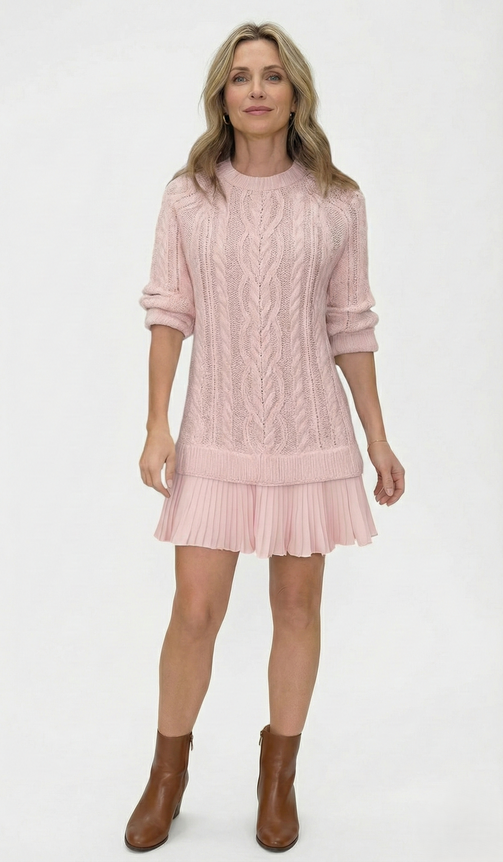 Daina | Robe pull en maille douce avec détails torsadés