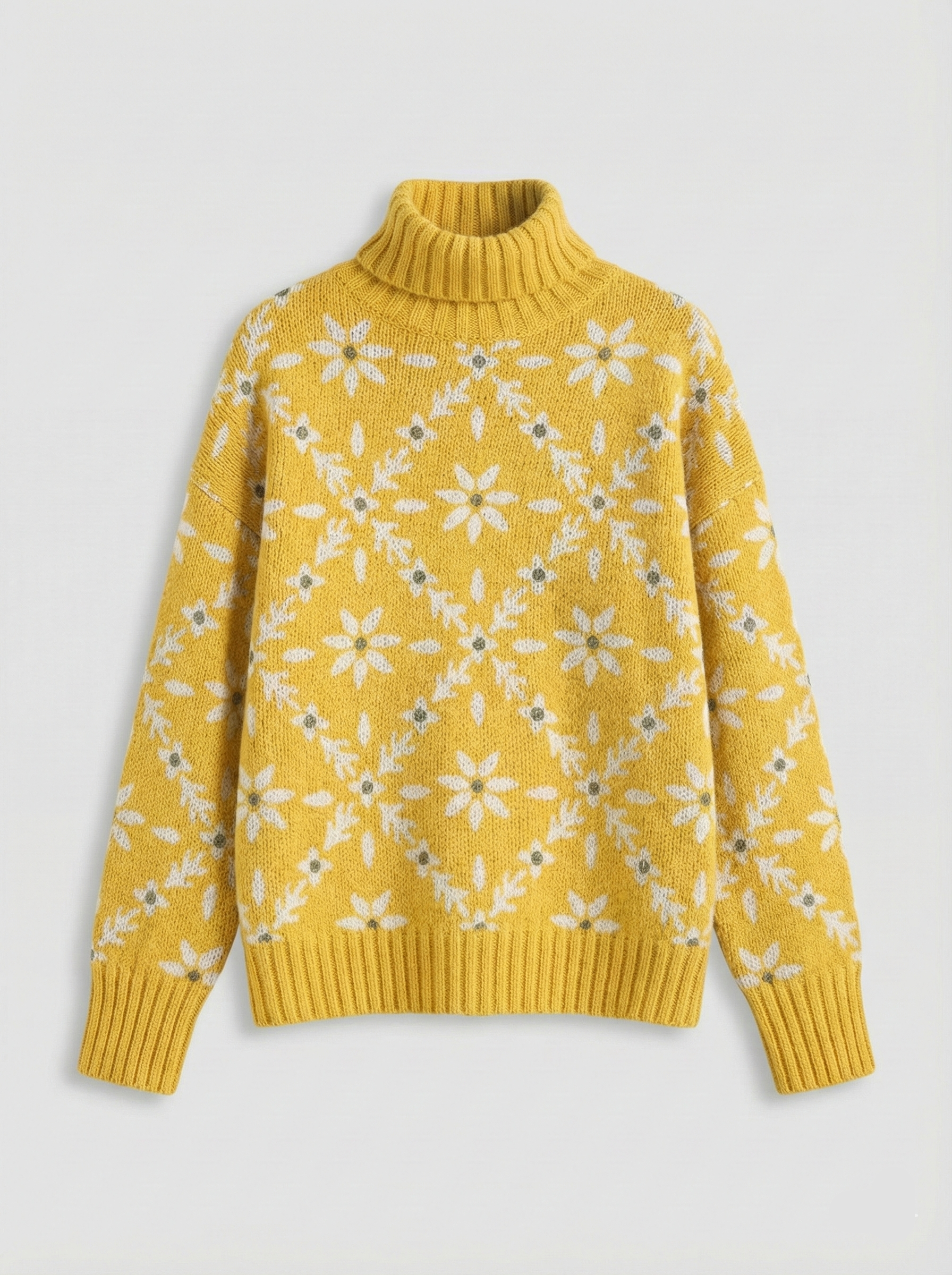 Grâce | Illustration florale vintage en blocs jaunes