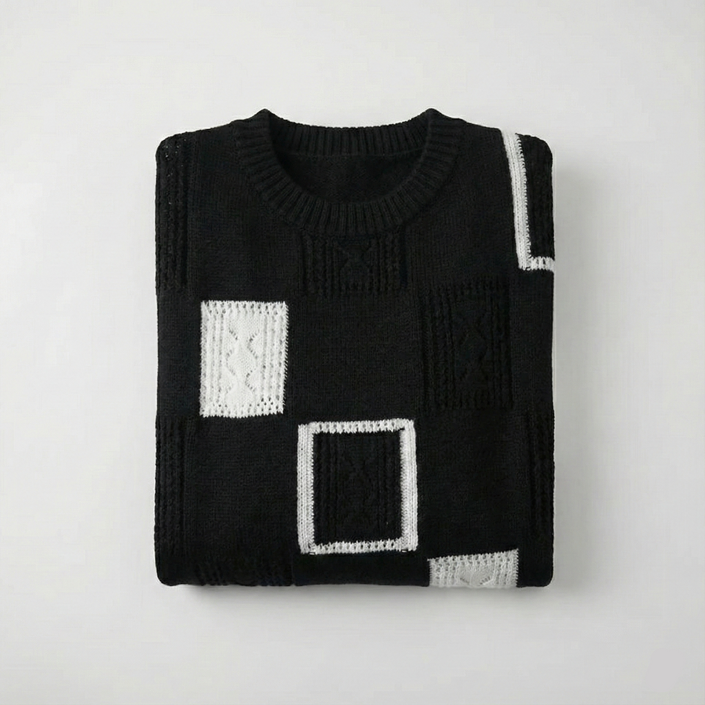 Aleida | Pull en maille moderne à motif géométrique 