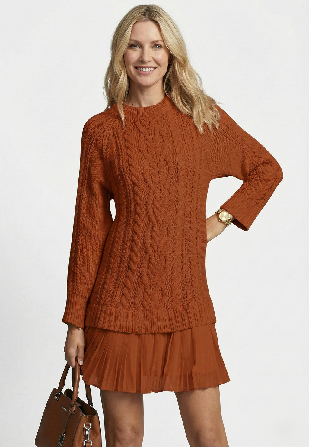 Daina | Robe pull en maille douce avec détails torsadés