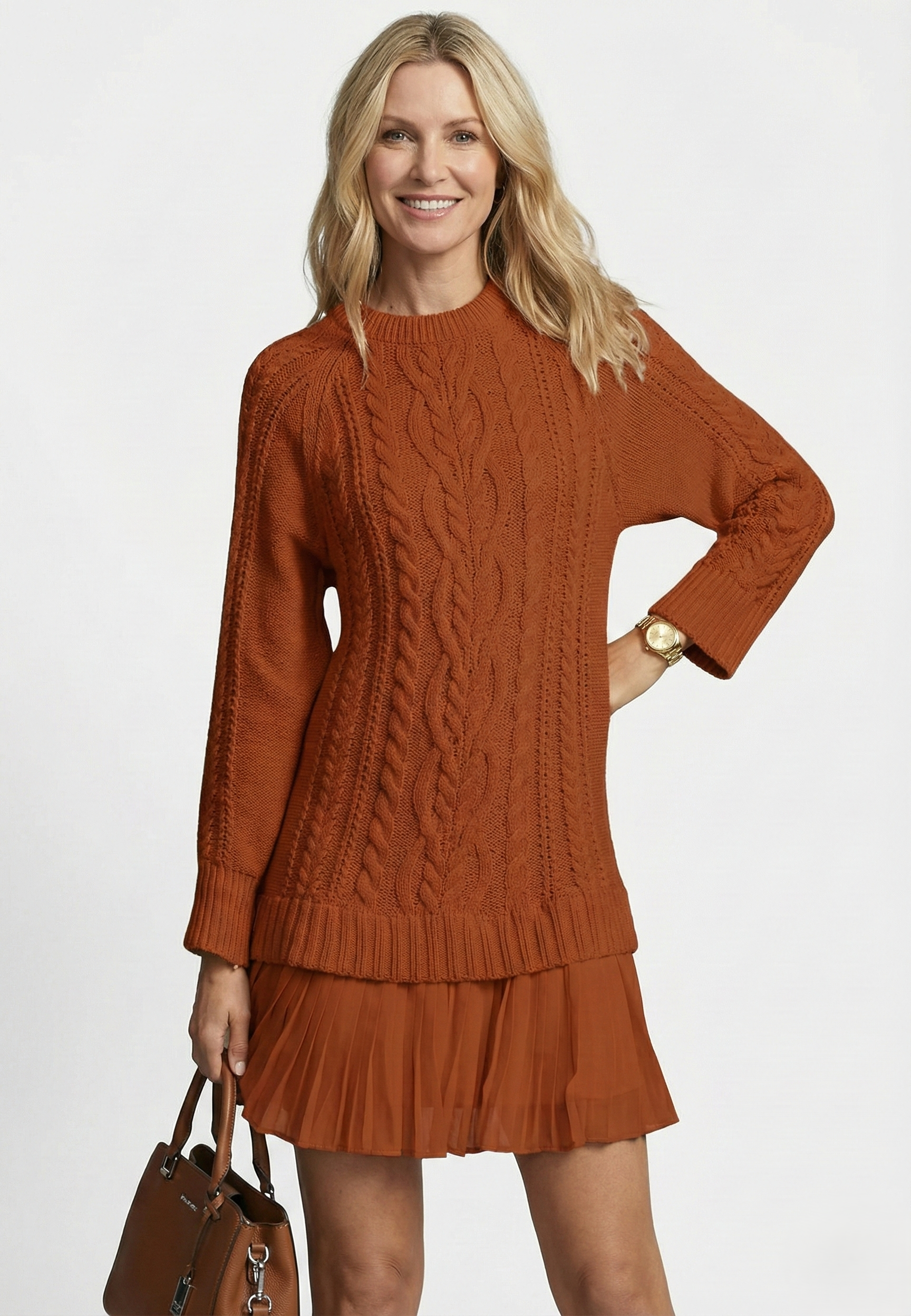 Daina | Robe pull en maille douce avec détails torsadés