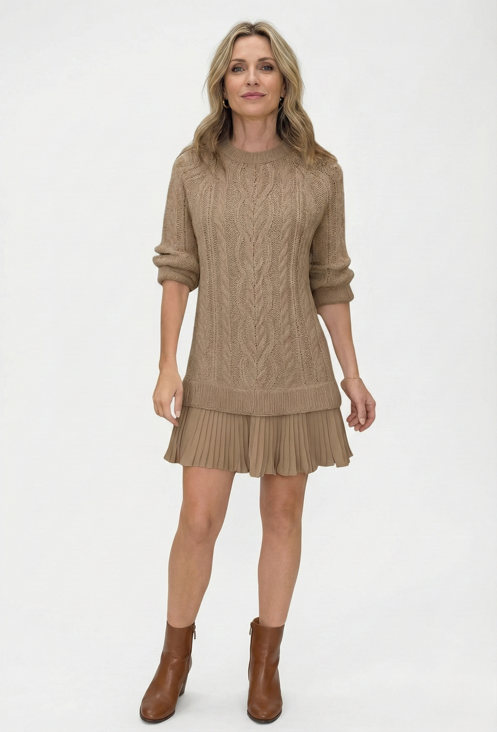 Daina | Robe pull en maille douce avec détails torsadés