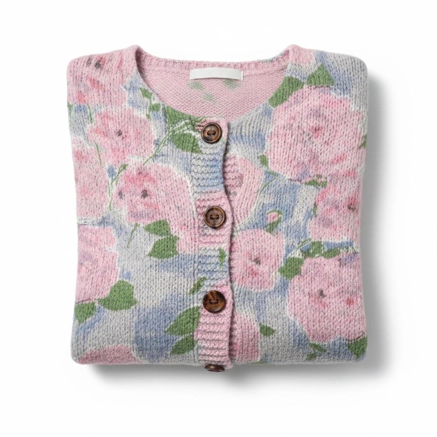 Lys | Gilet en maille rose tendre