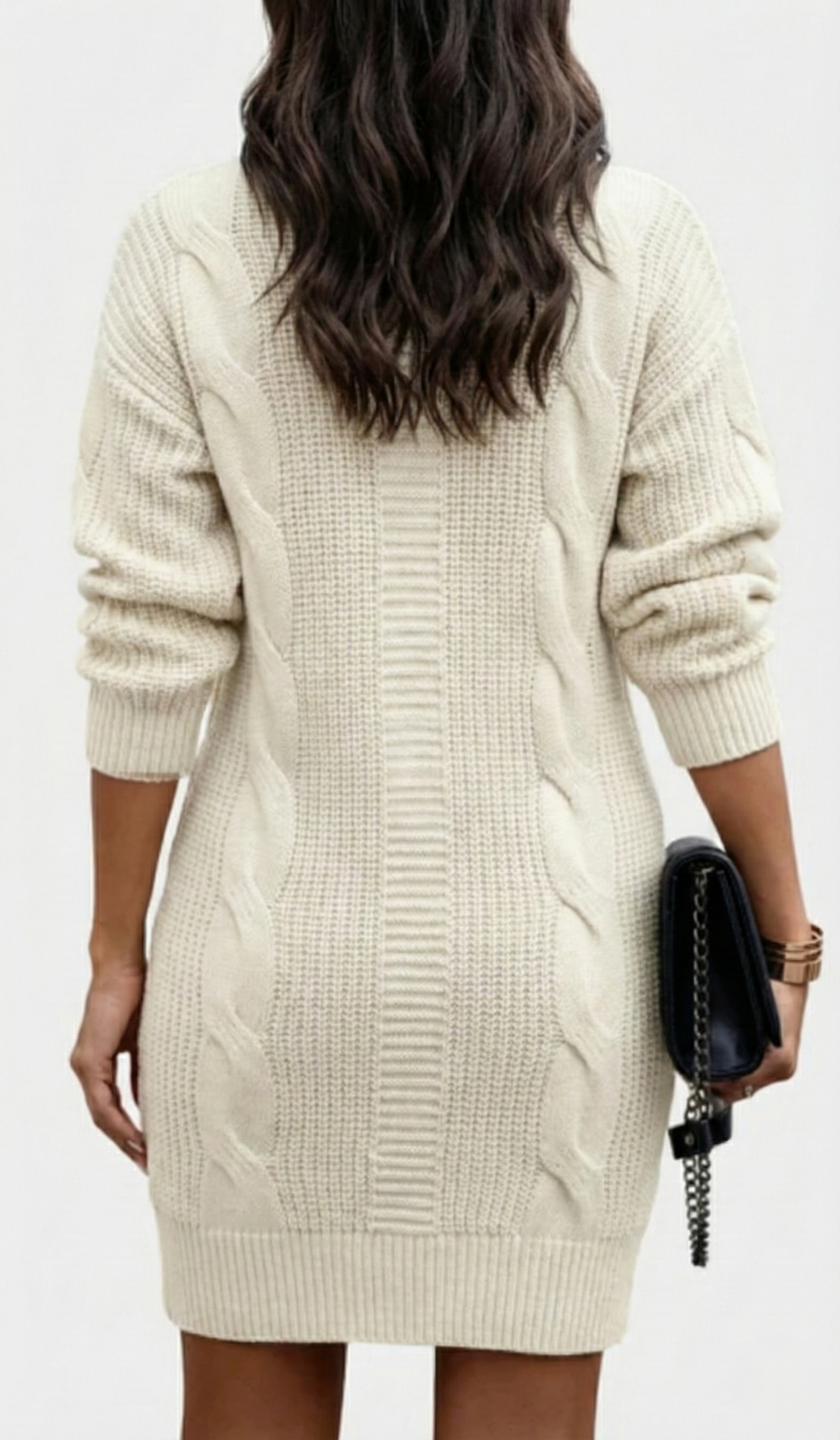 Tacienne | Robe pull en maille union à col roulé