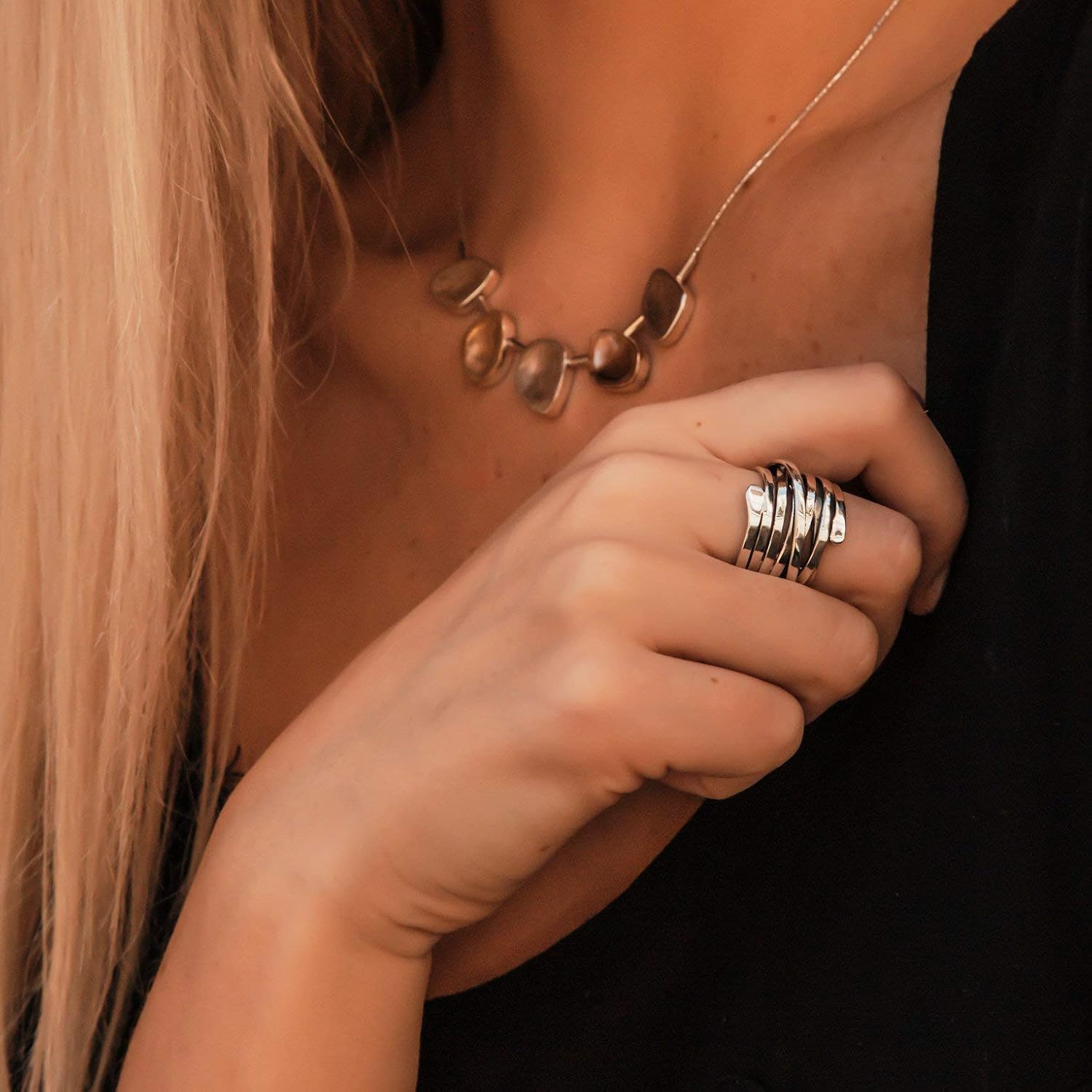 Lourdes - Bague vintage en argent épais 