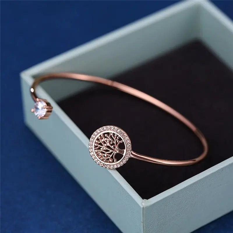 Adjustable Bracelet with Tree of Life Design 