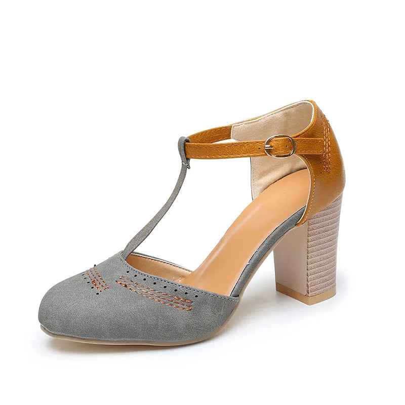 ALICIA™ | High retro heels with T-strap for timeless style
