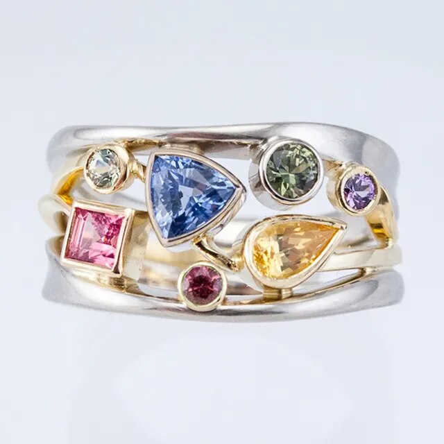 Bague vintage avec zircon Bunter