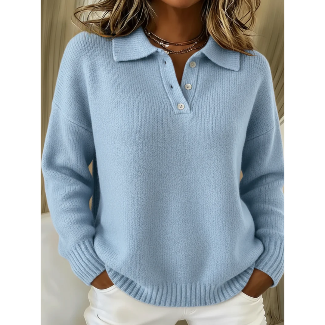 Juliette | Pull polo en maille douce