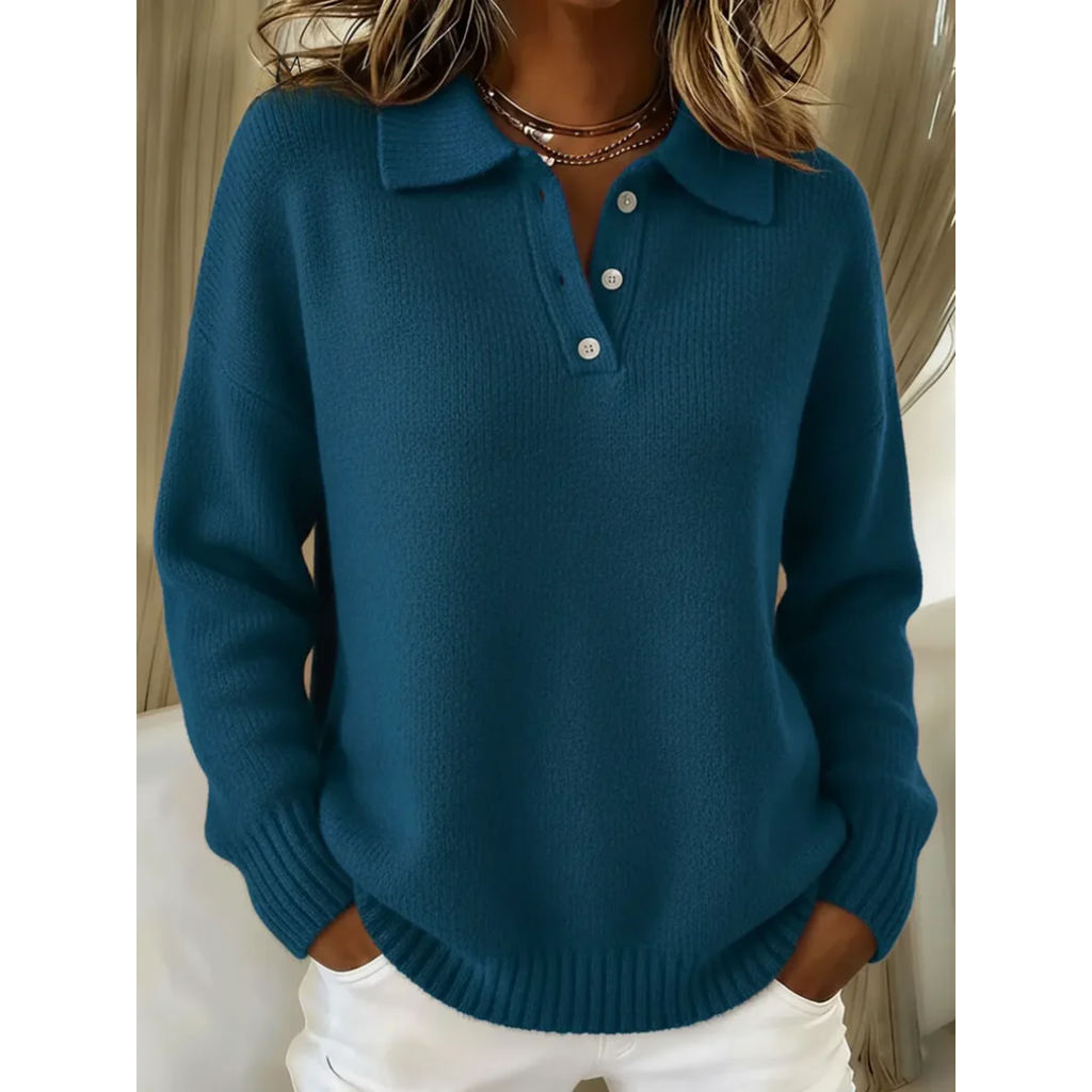 Juliette | Pull polo en maille douce