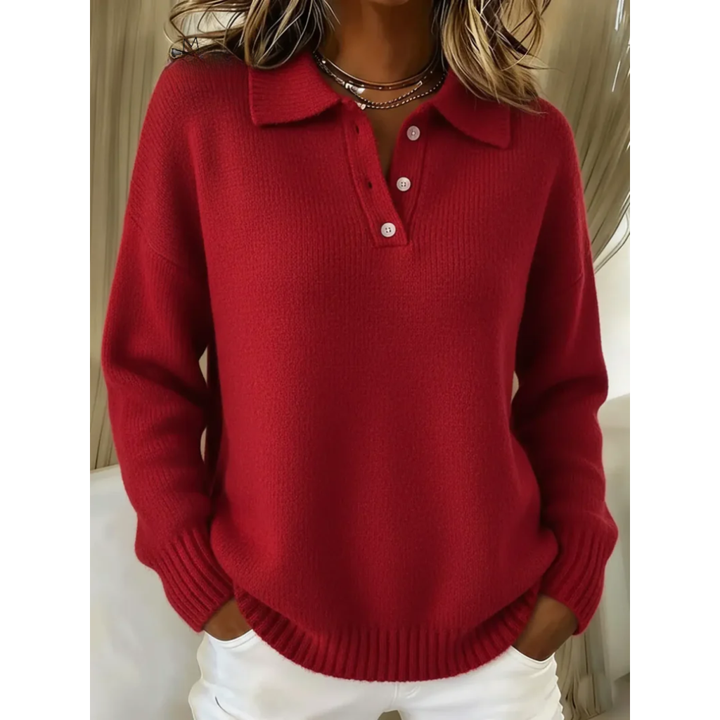 Juliette | Pull polo en maille douce