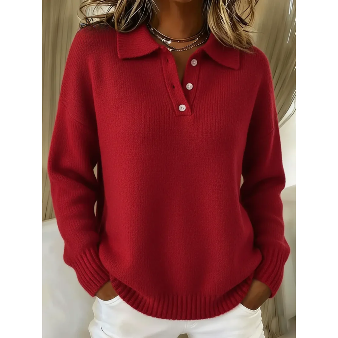 Juliette | Pull polo en maille douce