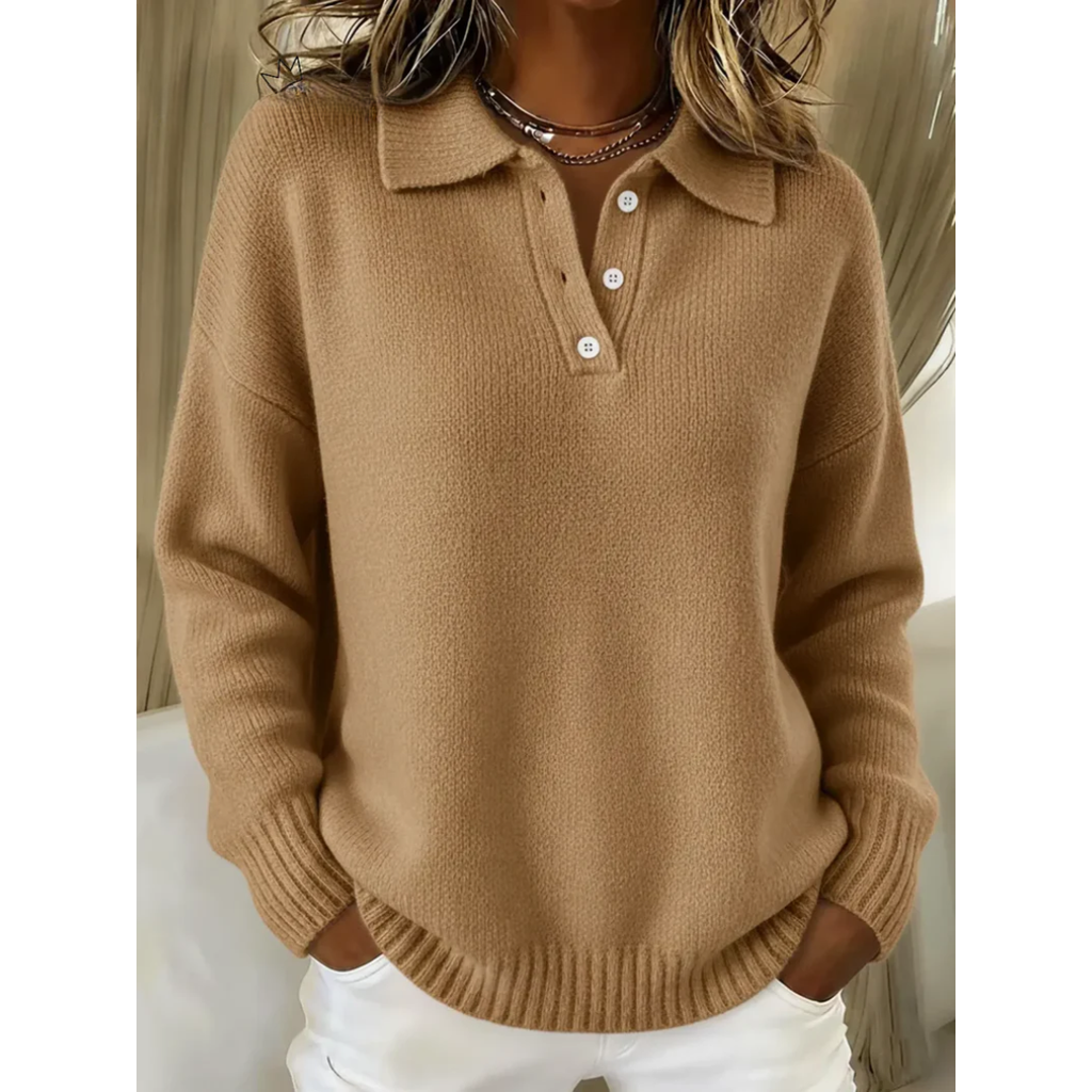 Juliette | Pull polo en maille douce