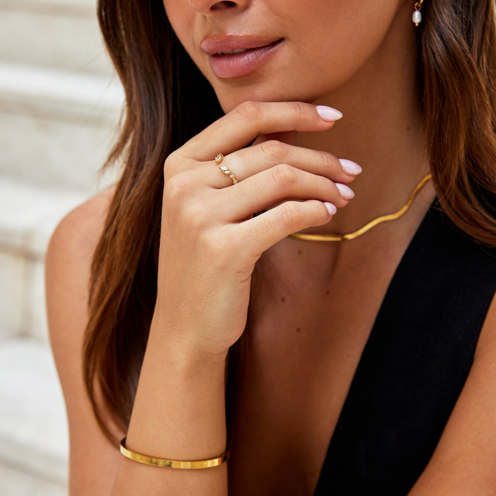 Noelia - Bague en cristal doré
