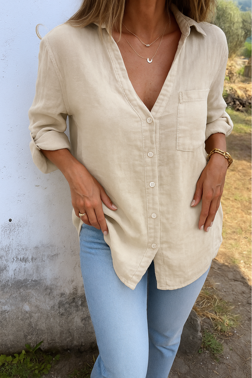 Lisette™ | Lightweight Ibiza-style shirt blouse