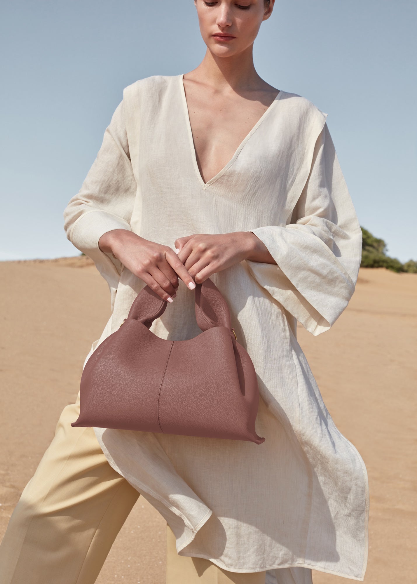 Sac cabas Lior – Grand modèle | Rose poudré