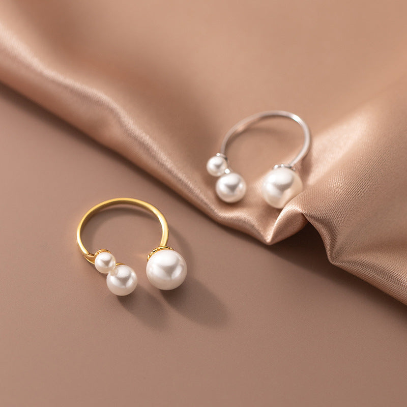 Bague ajustable en perle d'eau douce