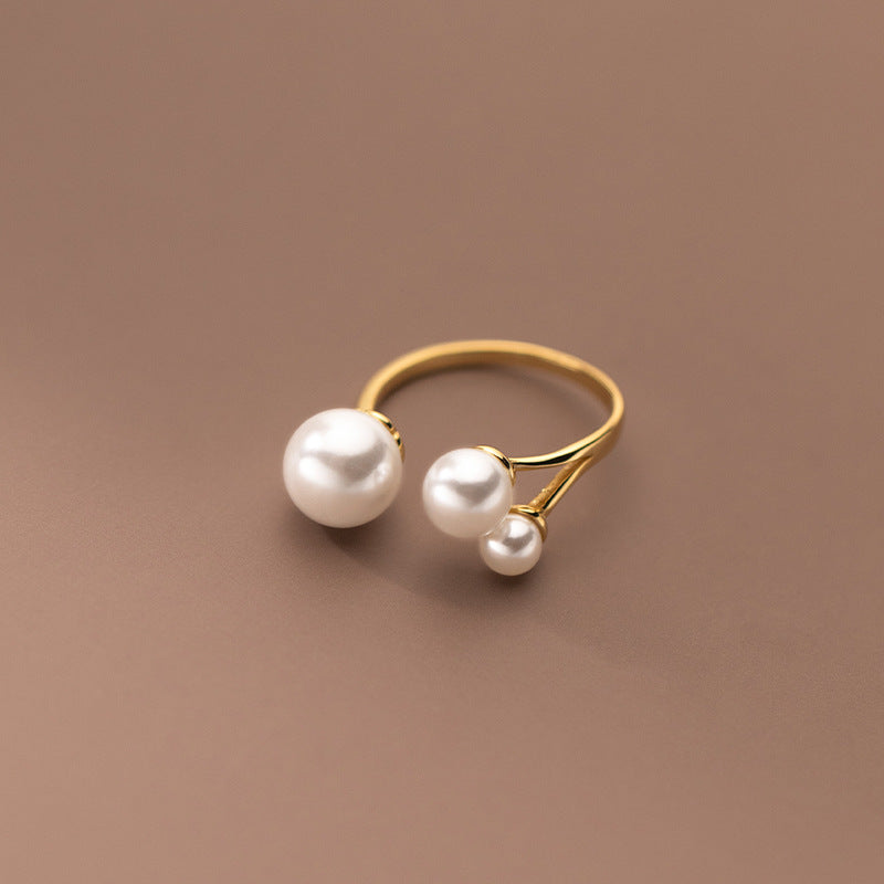 Bague ajustable en perle d'eau douce