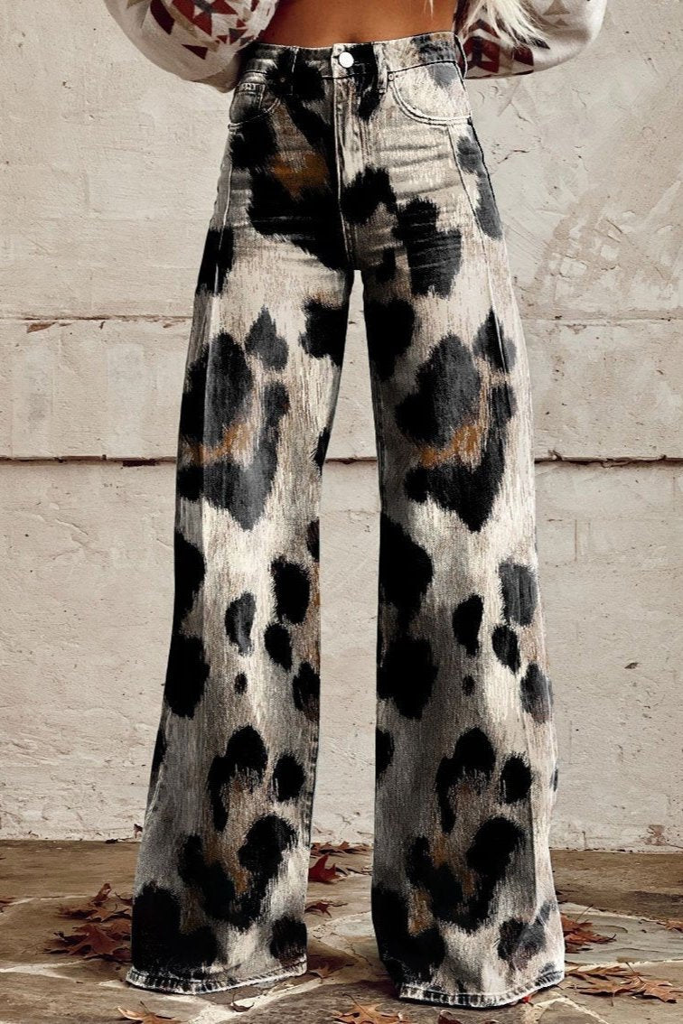Harper | Pantalon évasé léopard Wild Brush