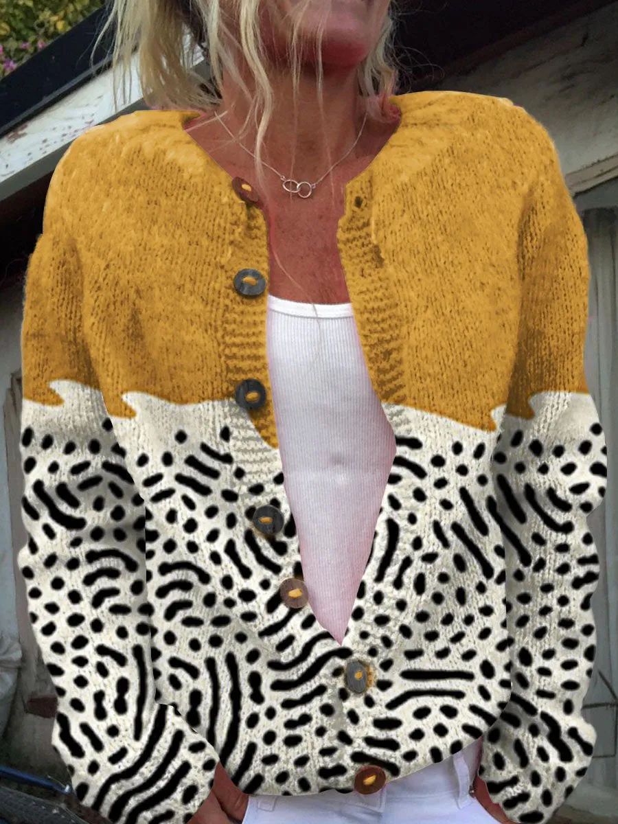 Martha | Gilet boutonné jaune et blanc