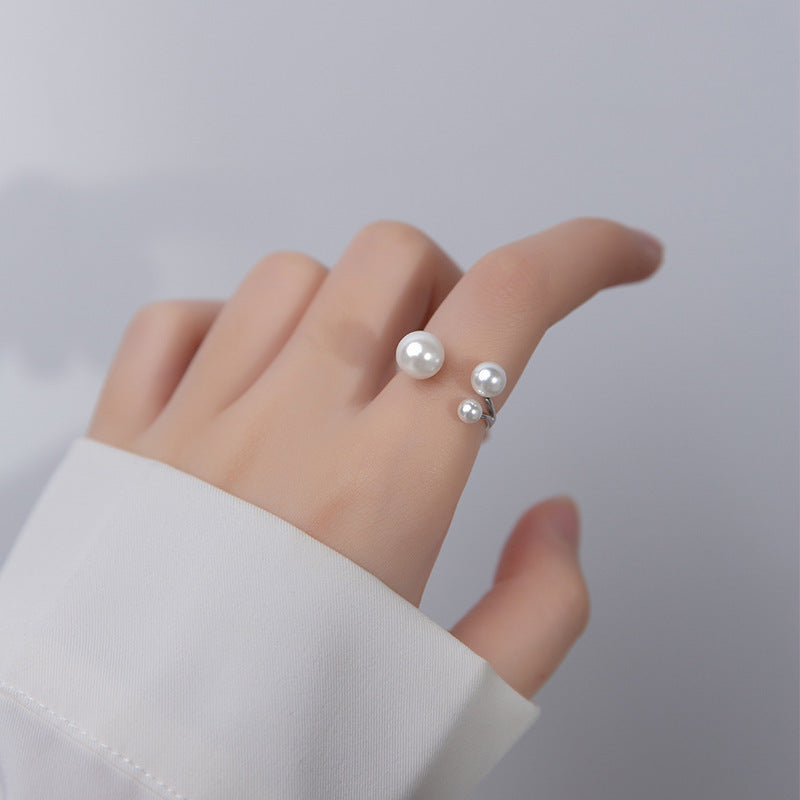 Bague ajustable en perle d'eau douce