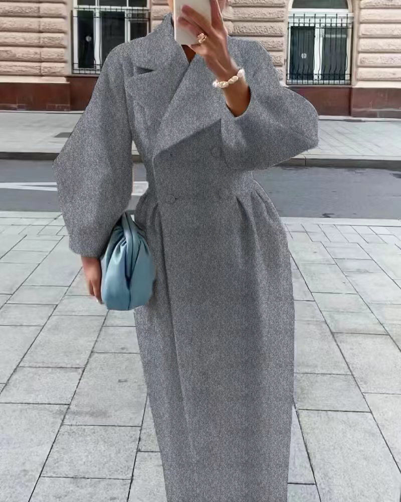 Eve | Trench-coat long et élégant pour femme, à col cranté