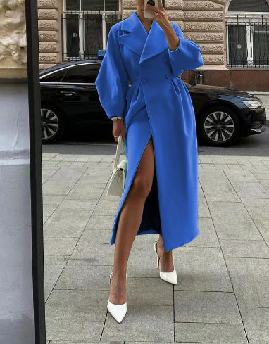 Eve | Trench-coat long et élégant pour femme, à col cranté