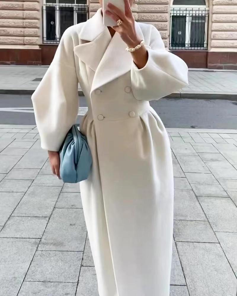 Eve | Trench-coat long et élégant pour femme, à col cranté