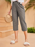 Sophia | Elegante Cropped Summer Pants With Elastic Taille