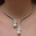 Collier élégant et brillant orné de perles en argent sterling