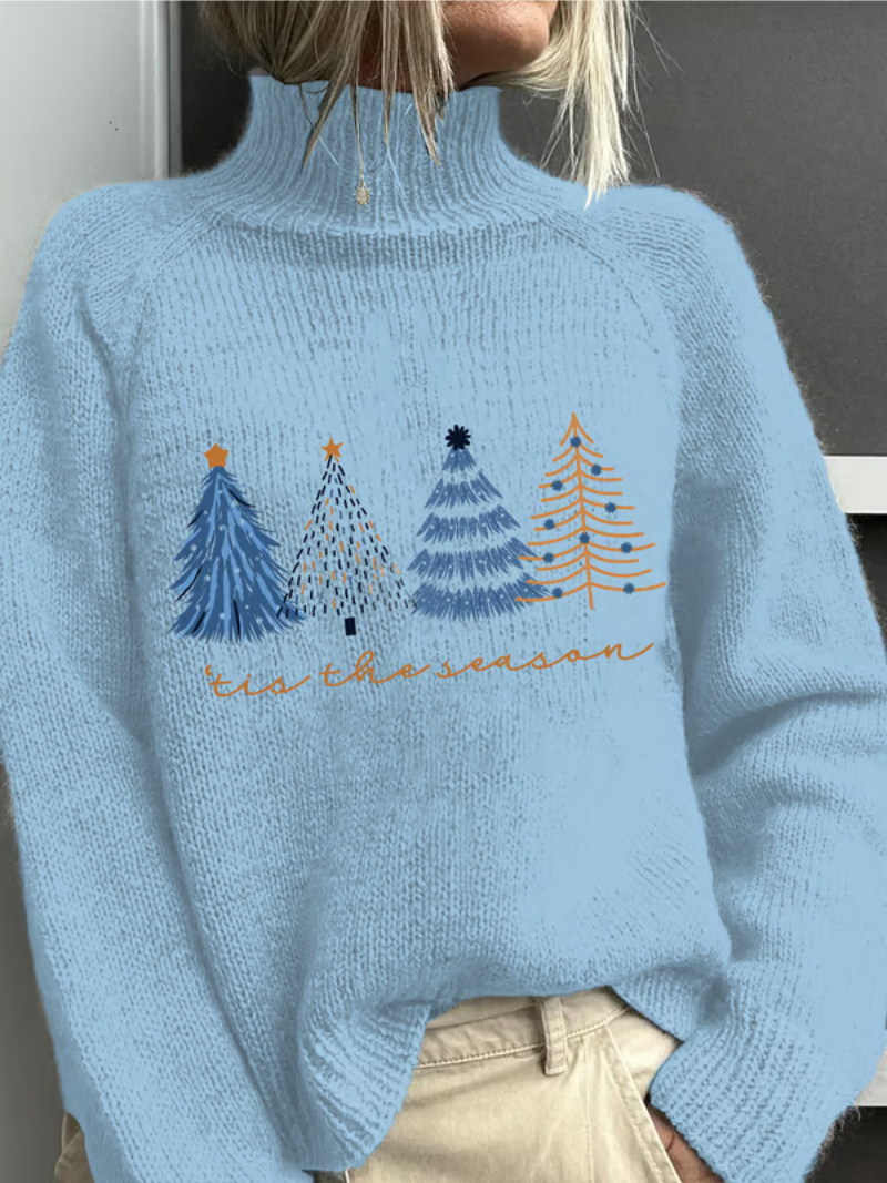 Sanne | Christmas Sweater with Tree Motif 