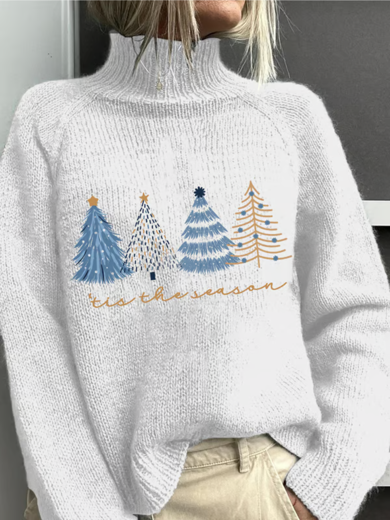 Sanne | Christmas Sweater with Tree Motif 