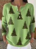 Isabelle - Kersttrui met dennenboomprint 