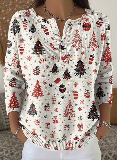 Natálie™ | Christmas sweater with buttons and feminine charm