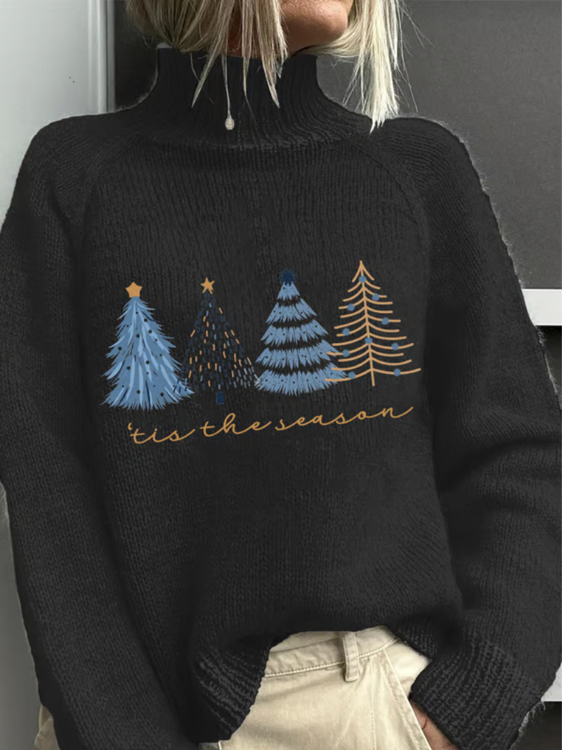 Sanne | Christmas Sweater with Tree Motif 