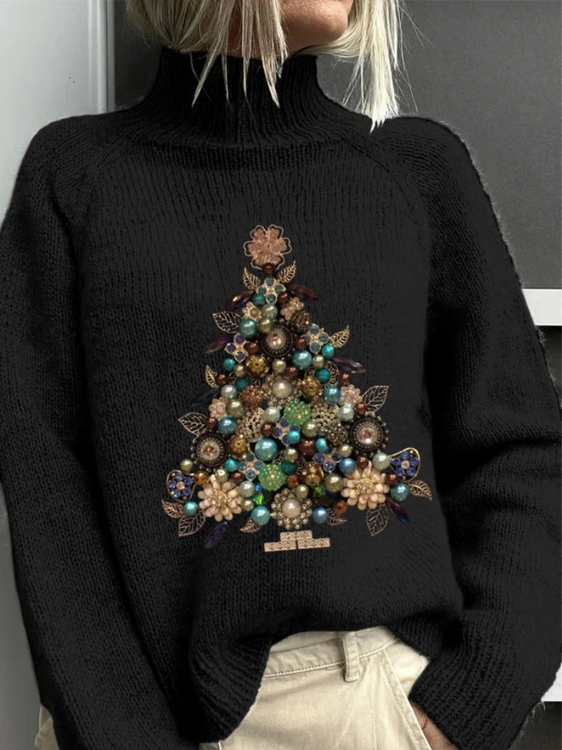 Livia - Kersttrui met sierlijke kerstboom 