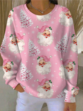 Stéphanie | Pull de Noël à imprimé hivernal rose ludique
